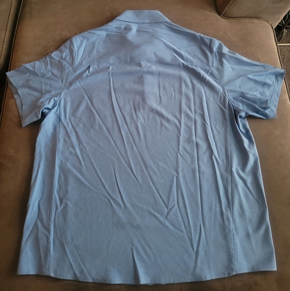 QOR Men’s XXL Polo 1/4 Zip Up Zipper Pocket Light Blue Soft Shirt - Picture 4 of 4